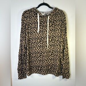 Orange Kiss Leopard Print Pullover w/ Hood. Size 3X.